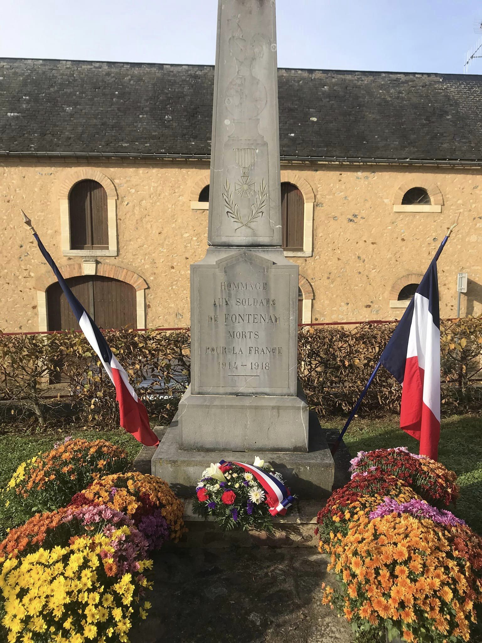 Commémoration du 11 Novembre Bienvenue a fontenaysurVègre